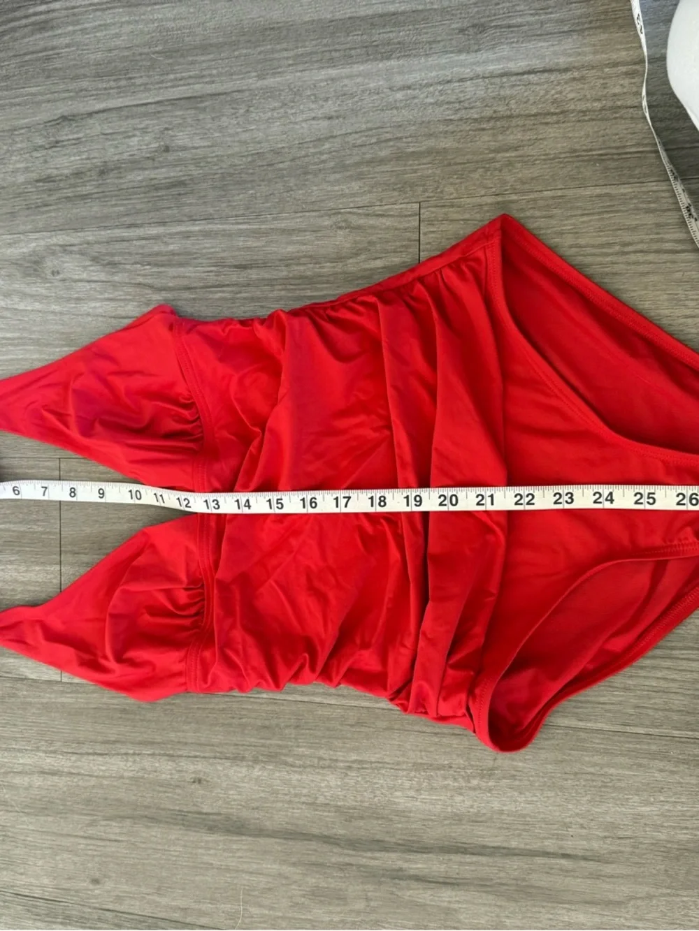 DKNY Women's Triangle Halter One Piece Red Swimsuit Rouched Front - Picture 13 of 13